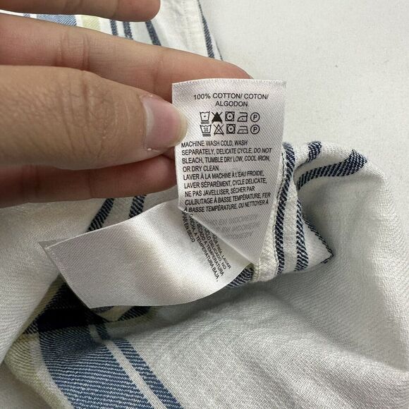 Lucky Brand Classic Fit Jaybird S/S Button Down Shirt Sz S White Blue Plaid L/S - Picture 6 of 7